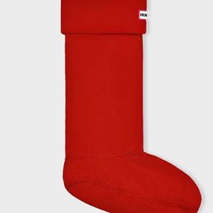 Hunter boots tall red socks